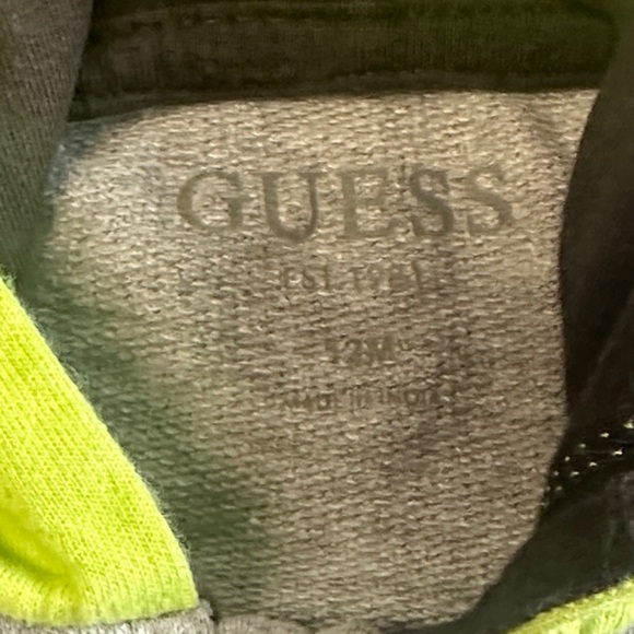 GUESS Kids Hoodie in Gray and Neon accents - Picture 2 of 4